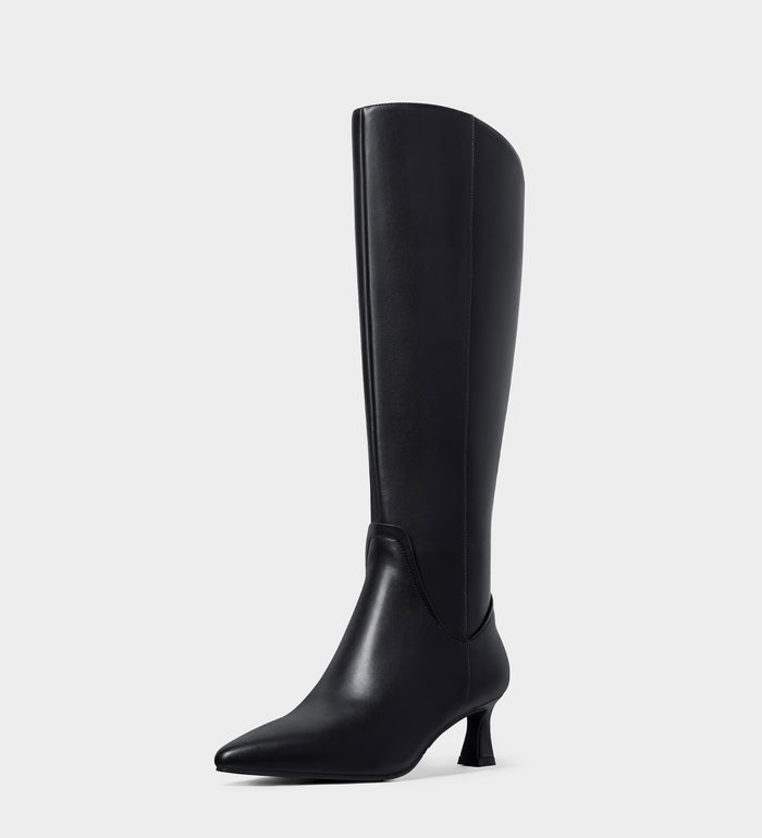 black kitten heel boots​