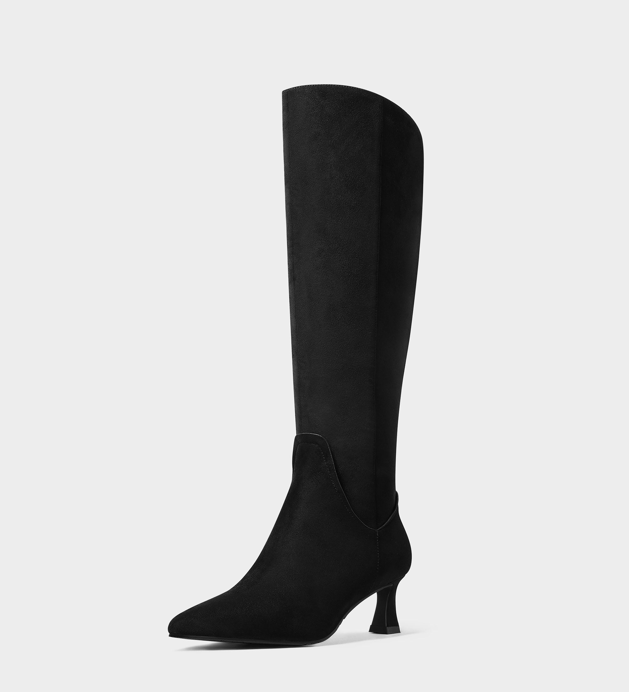 Kitten Heel Knee High Boots With Pointed Toe MUCCCUTE
