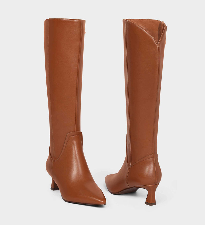 brown leather knee high boots​