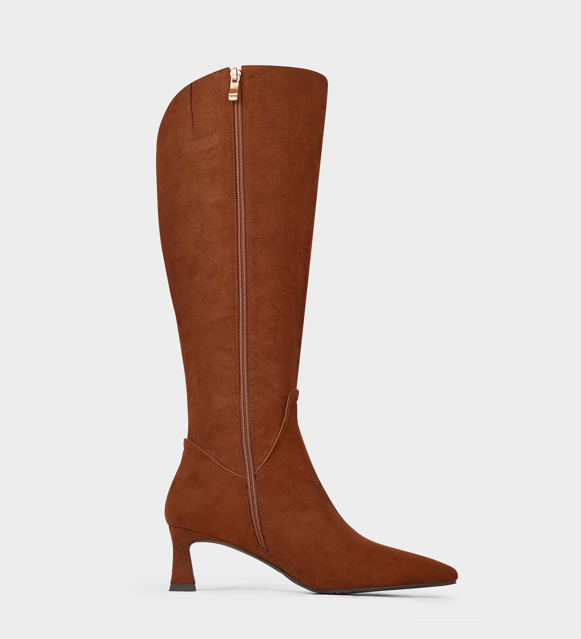 Kitten Heel Knee High Boots With Pointed Toe MUCCCUTE