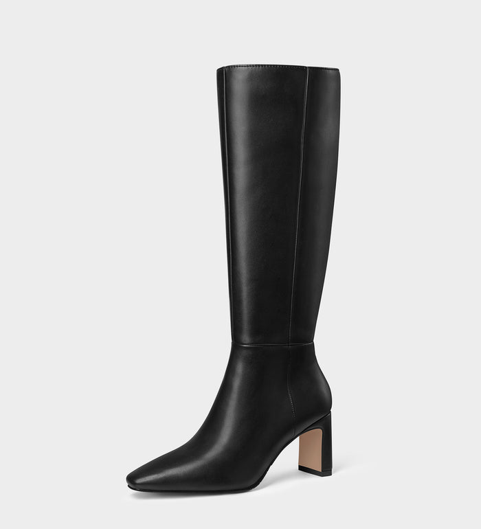 chunky heel knee high boots​