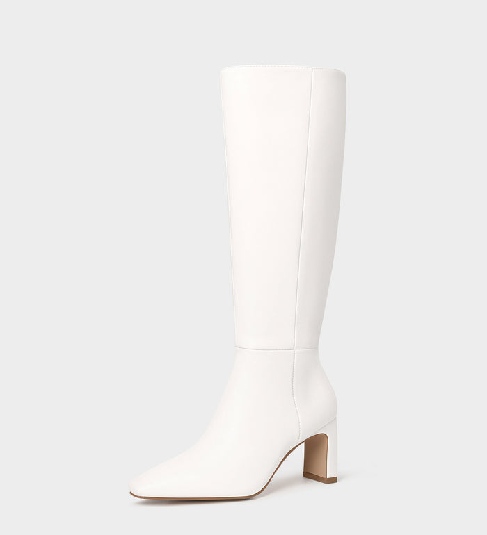 white pointed toe boots​