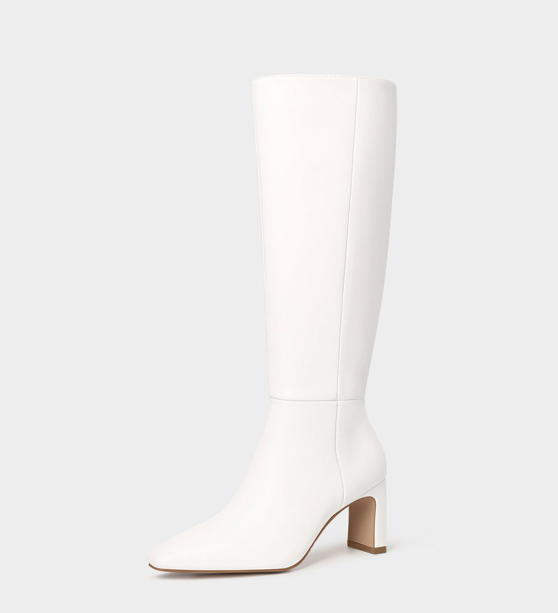 white pointed toe boots​