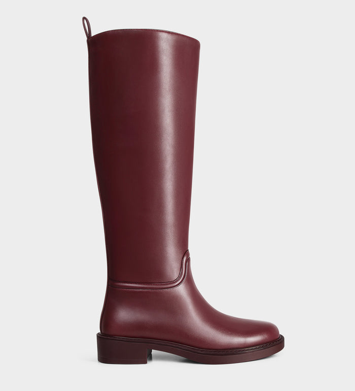 burgundy knee high boots​