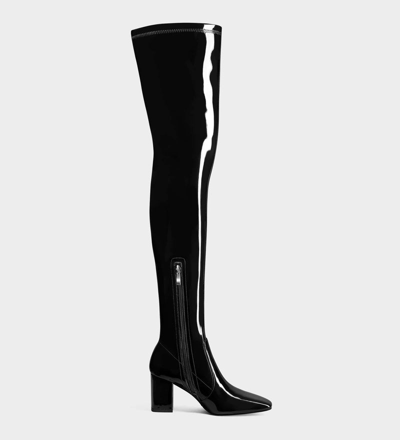 over the knee black boots​