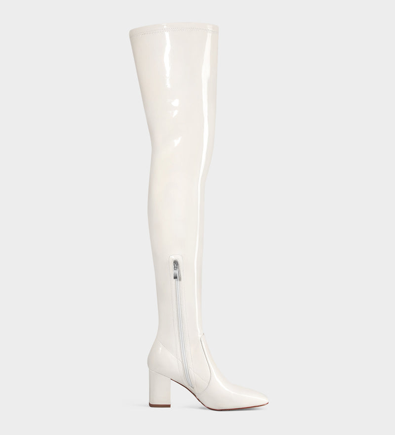 white patent leather boots​