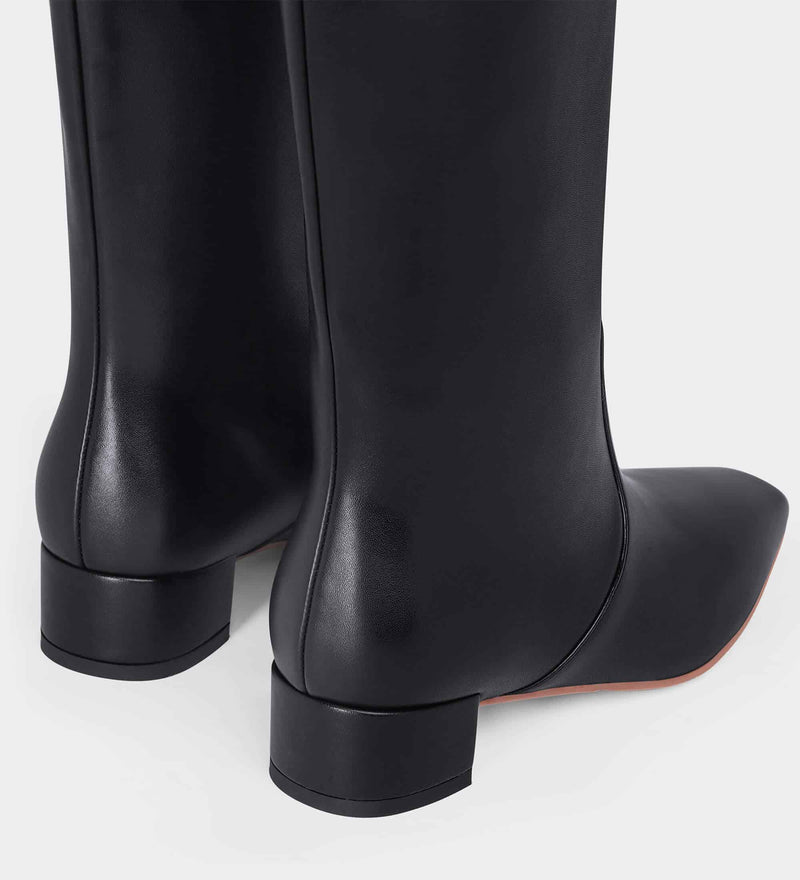 black knee high boots no heel​
