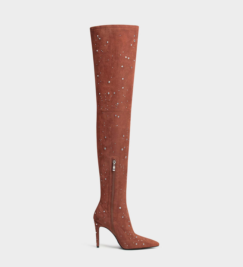 thigh high black suede boots​