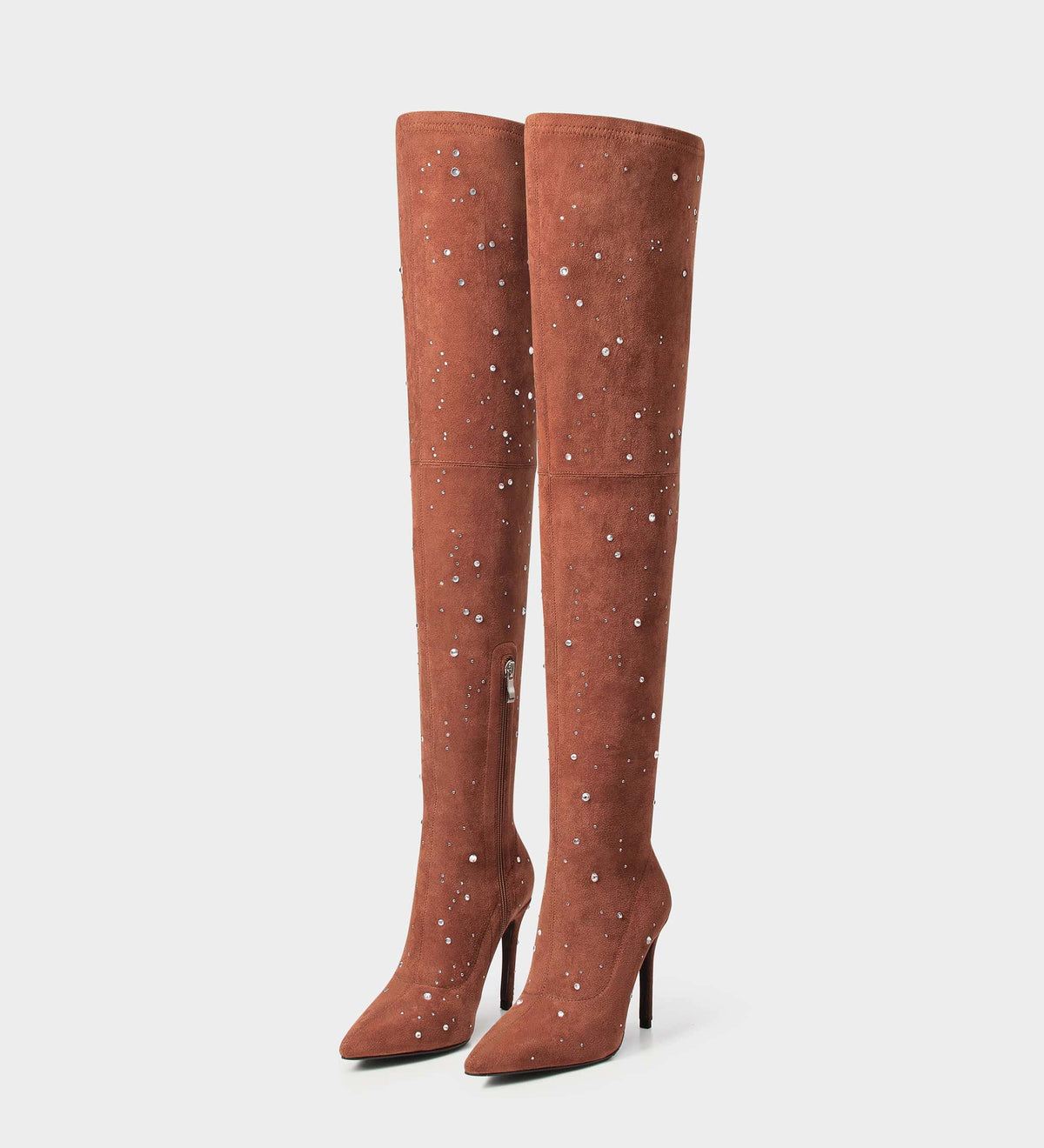 brown suede over knee high boots​