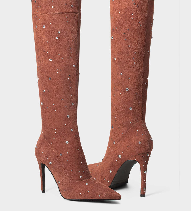 brown stiletto heel boots​