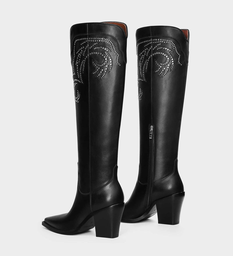 womens black cowgirl boots​