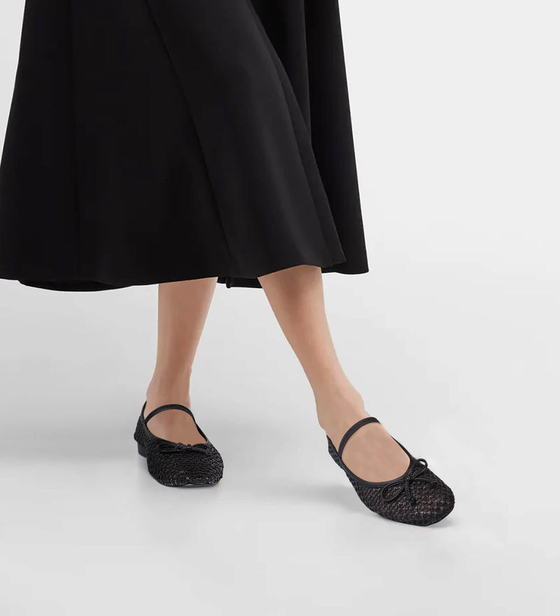 black ballet flats with strap​