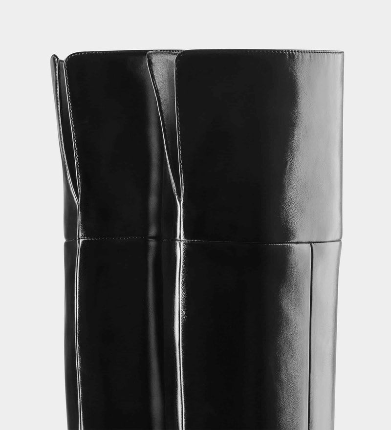 black leather over the knee boots​