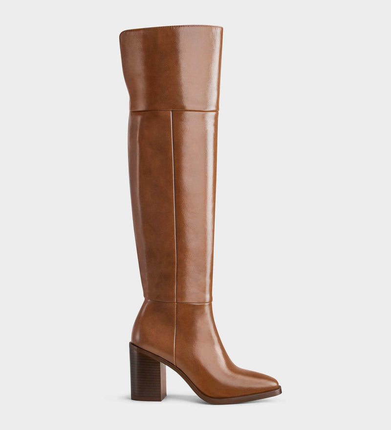 over the knee brown boots​