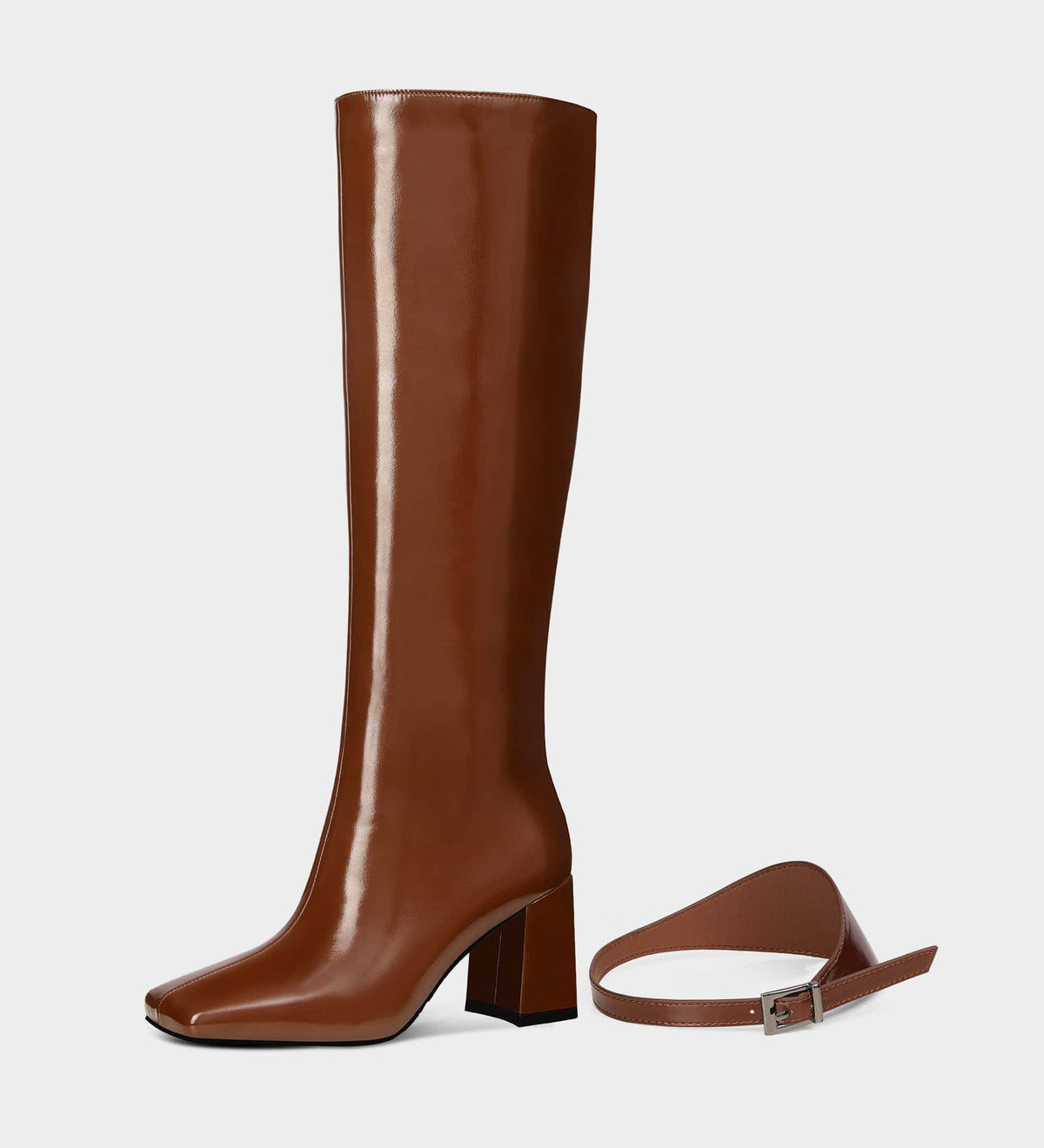 women's brown square toe boots​