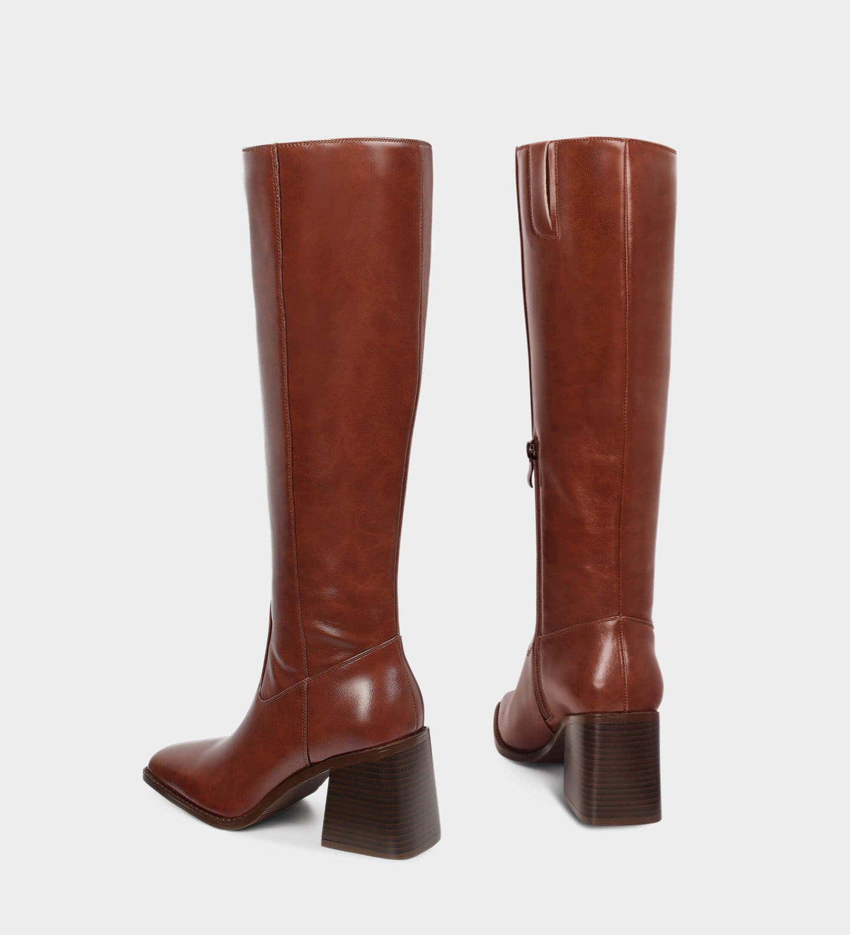 brown leather wide calf boots​