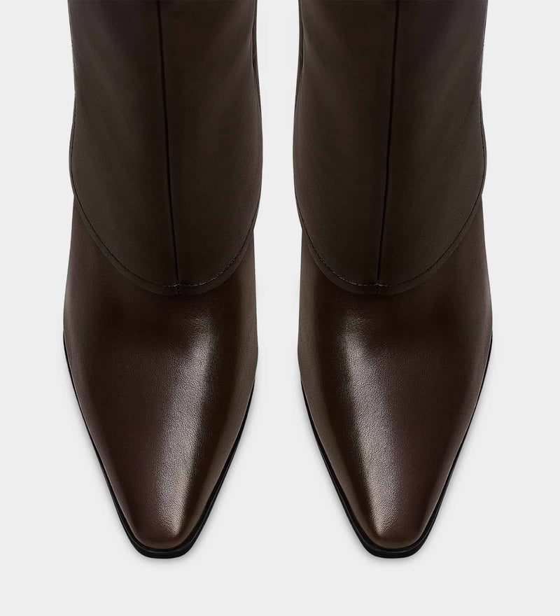 women's geima knee-high foldover slouch tall block heel dress boots Fold Over Knee High Wedge Boots