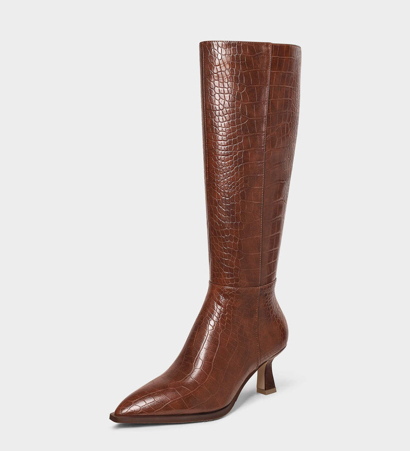 brown crocodile boots​