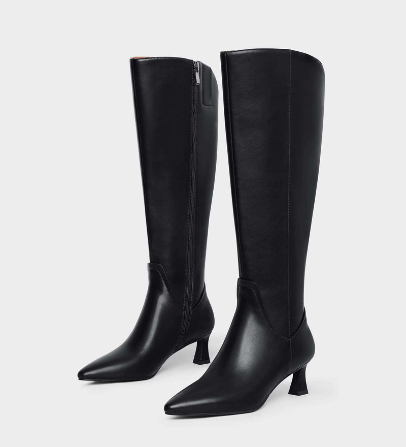 kitten heel tall boots​