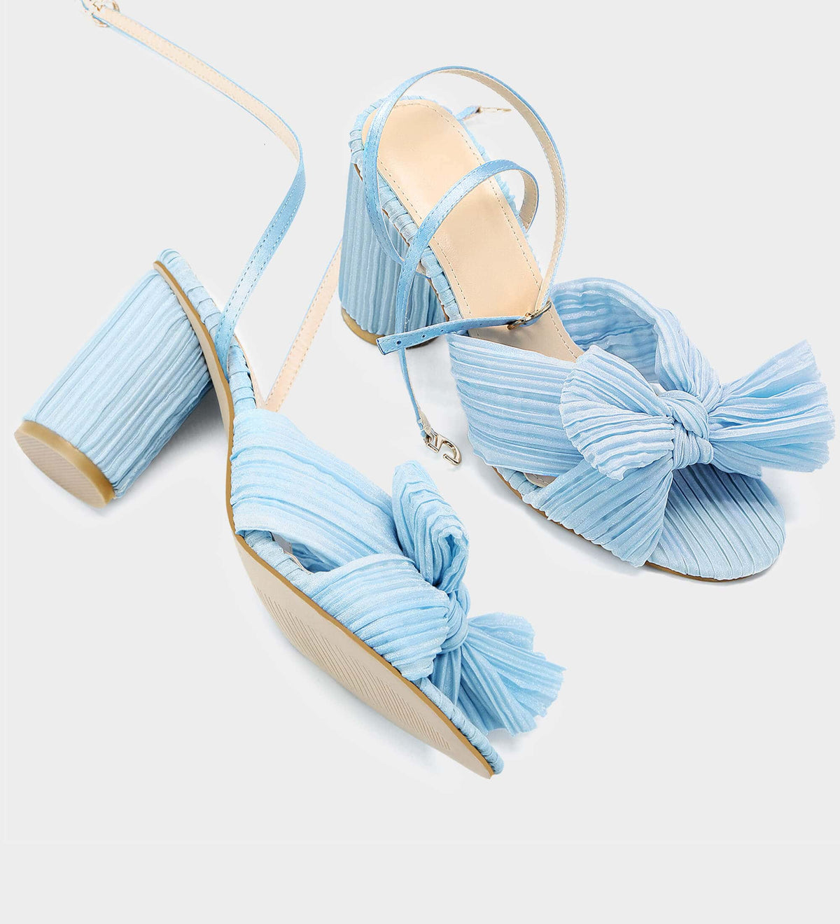 blue heeled sandals​