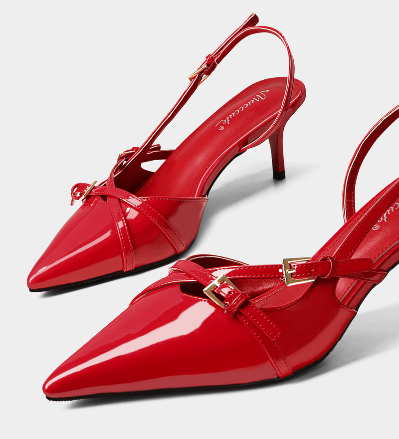 red slingback pumps​