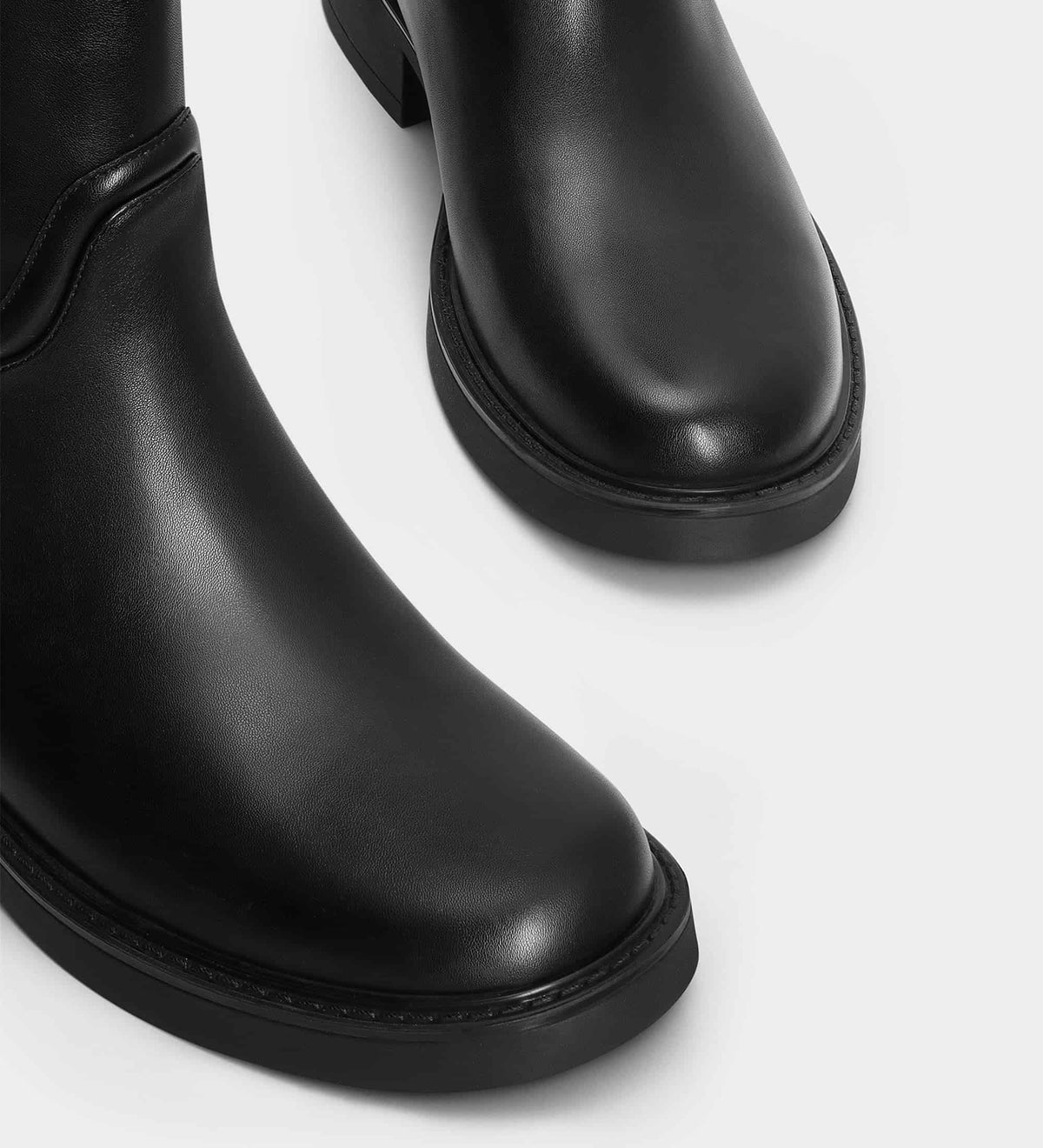 black leather boots for women​