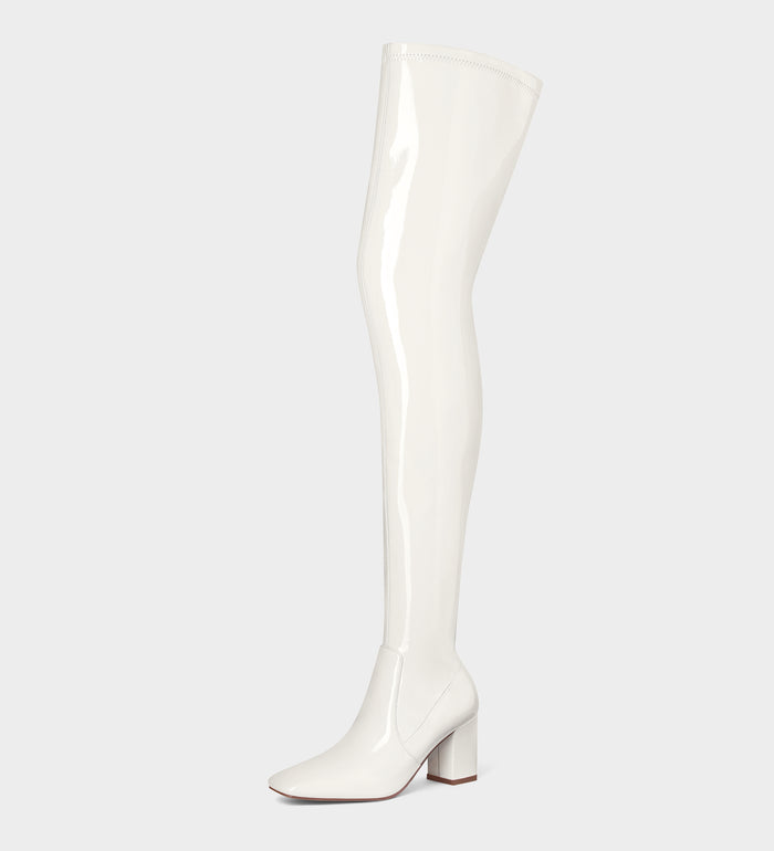 white over the knee boots​