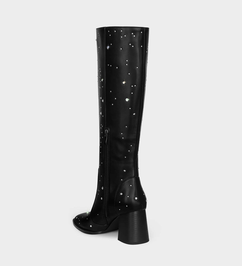 rhinestone knee high boots​