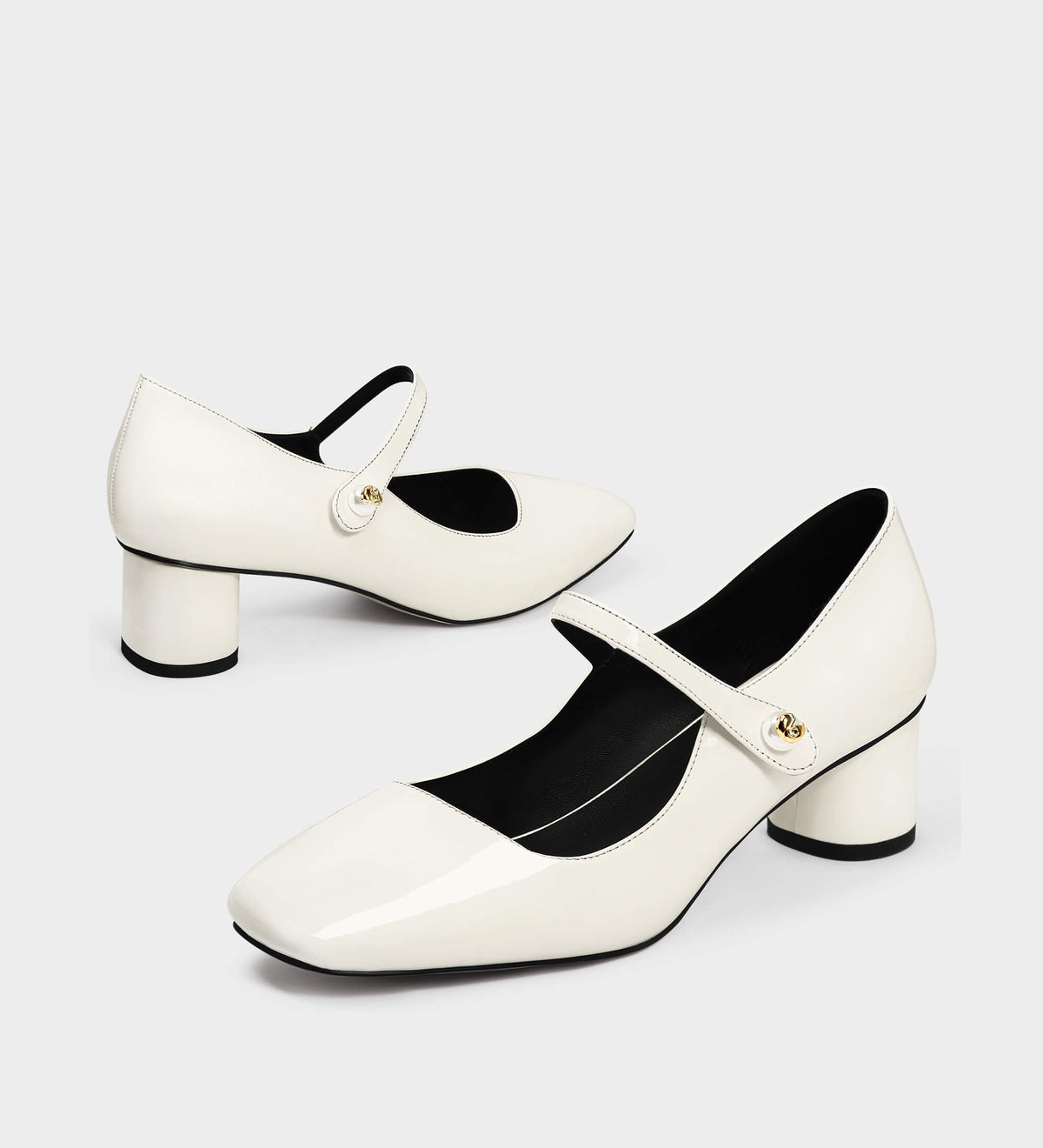 white mary jane pumps​