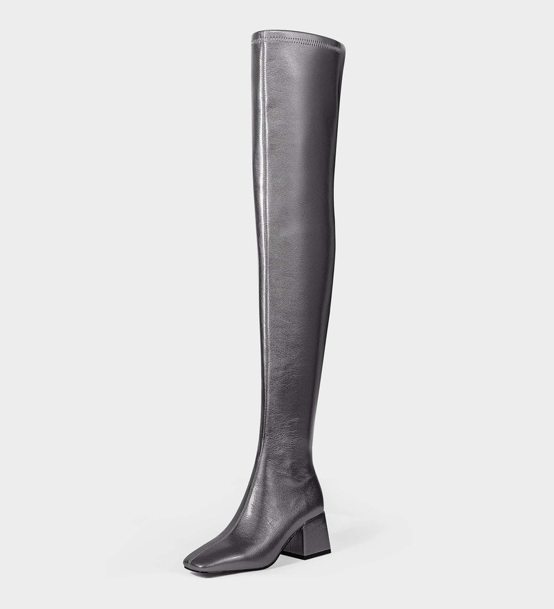 gray over the knee boots​